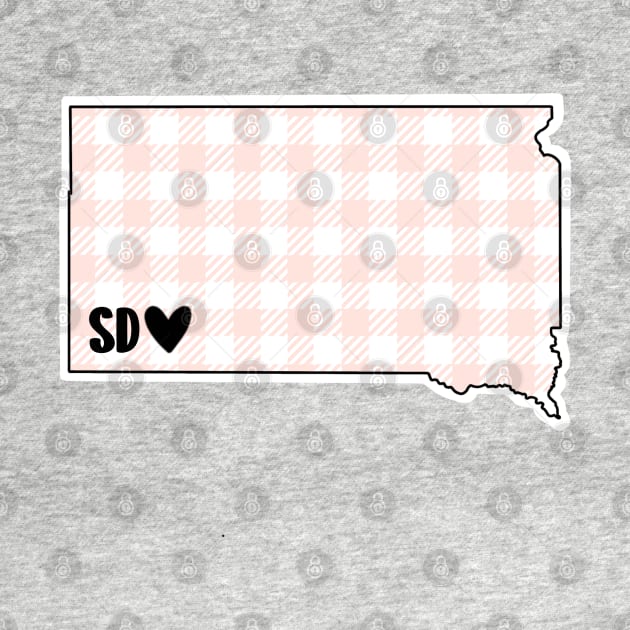 USA States: South Dakota (pink plaid) by LetsOverThinkIt